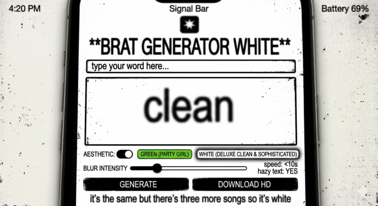 Brat Generator White: Create Clean Viral Album Art Instantly brat generator white
