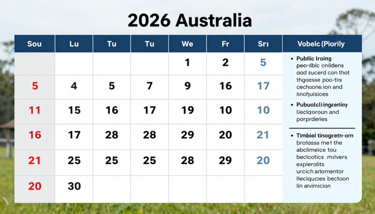 2026 calendar australia